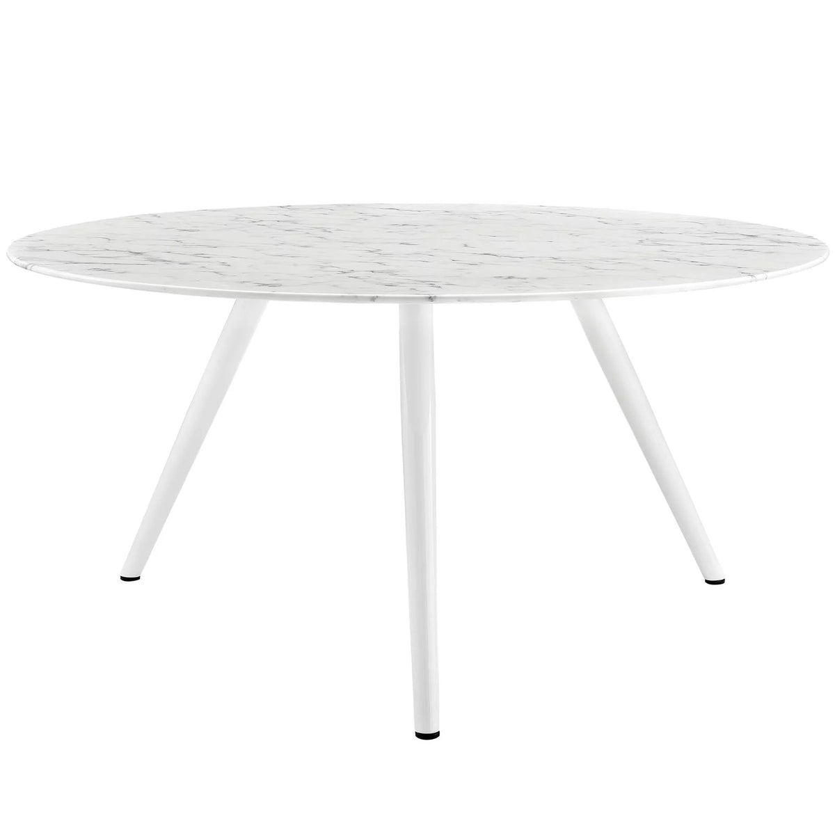 Round White Marble Metal Dining Table I31202