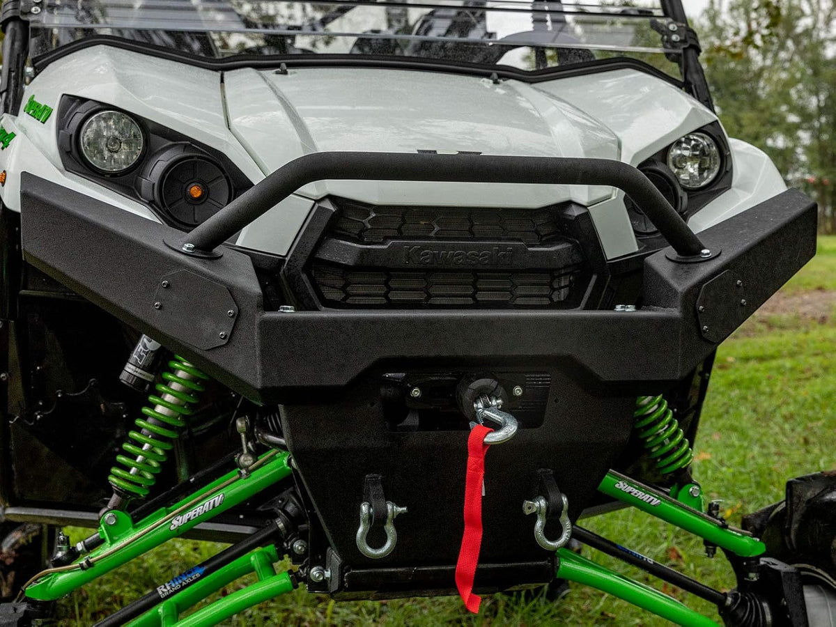 Wrinkle Black Steel Front Bumper with Tow Hooks K520025