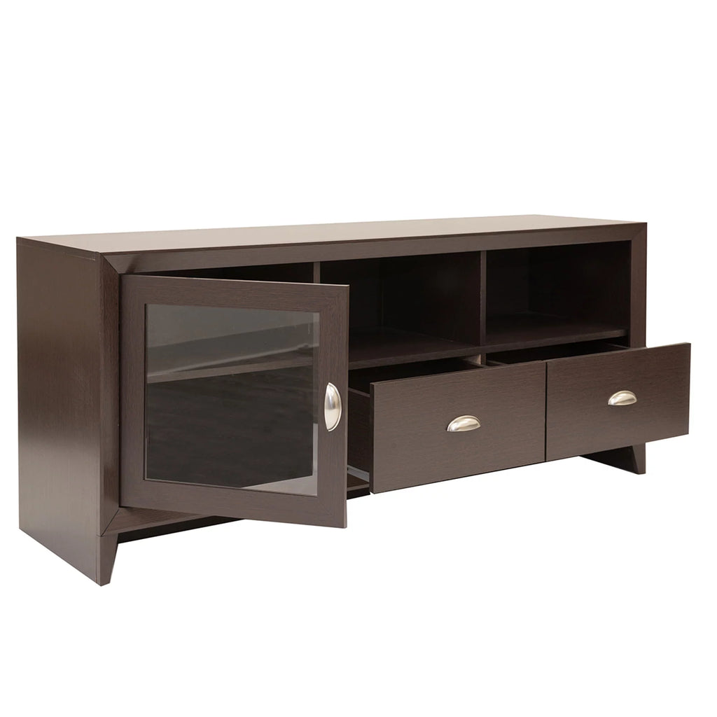 55" Modern TV Stand with Storage, Wenge Brown B99116