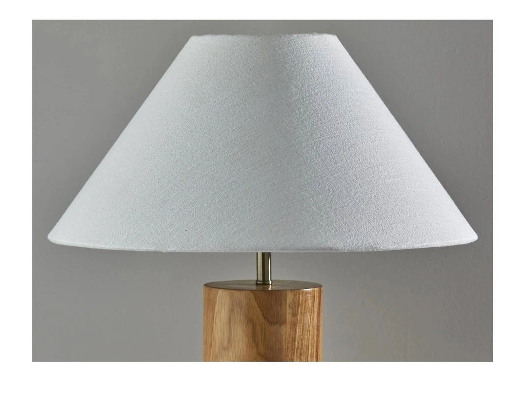 Table Lamp with Oak Wood and Brass Accent I705436