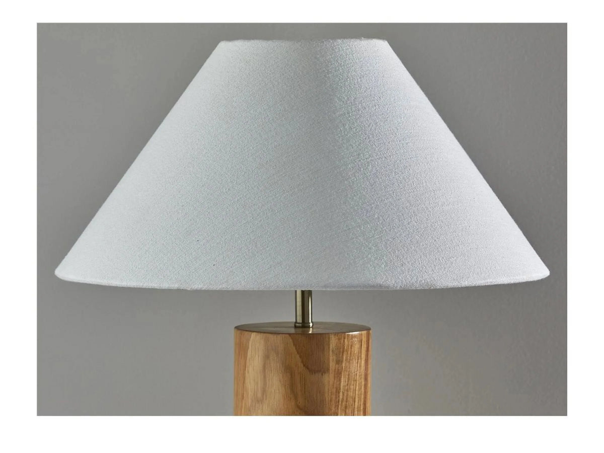 Table Lamp with Oak Wood and Brass Accent I705436