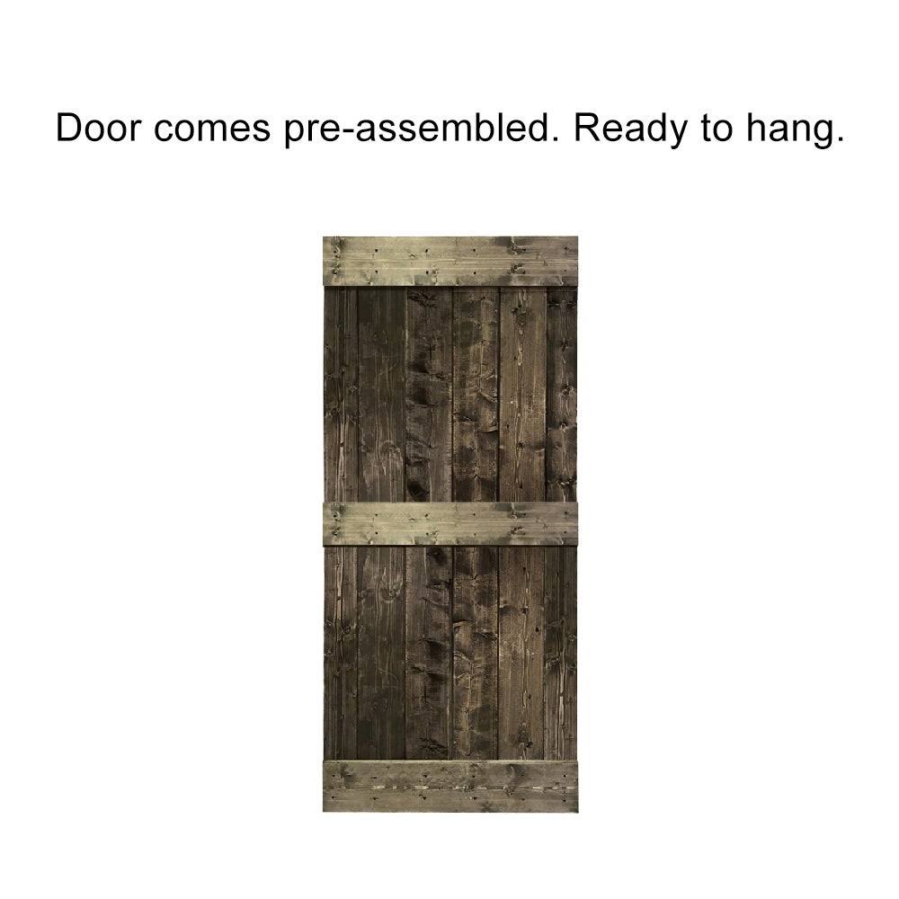 24 in. x 84 in. Stained Wood Interior Sliding Barn Door with Hardware Kit B994