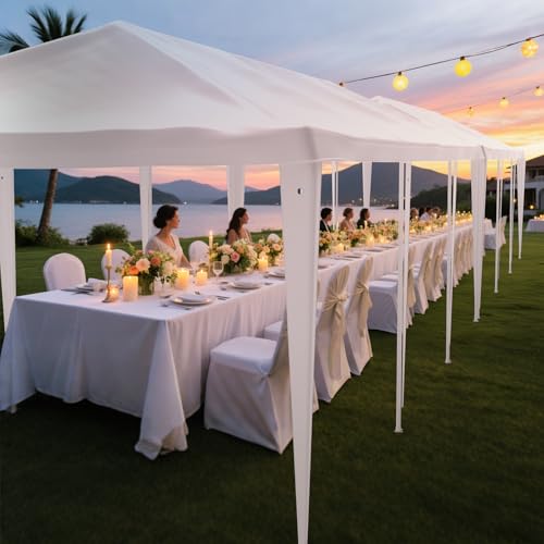 10'x30' White Party Tent with 8 Removable Sidewalls N13292