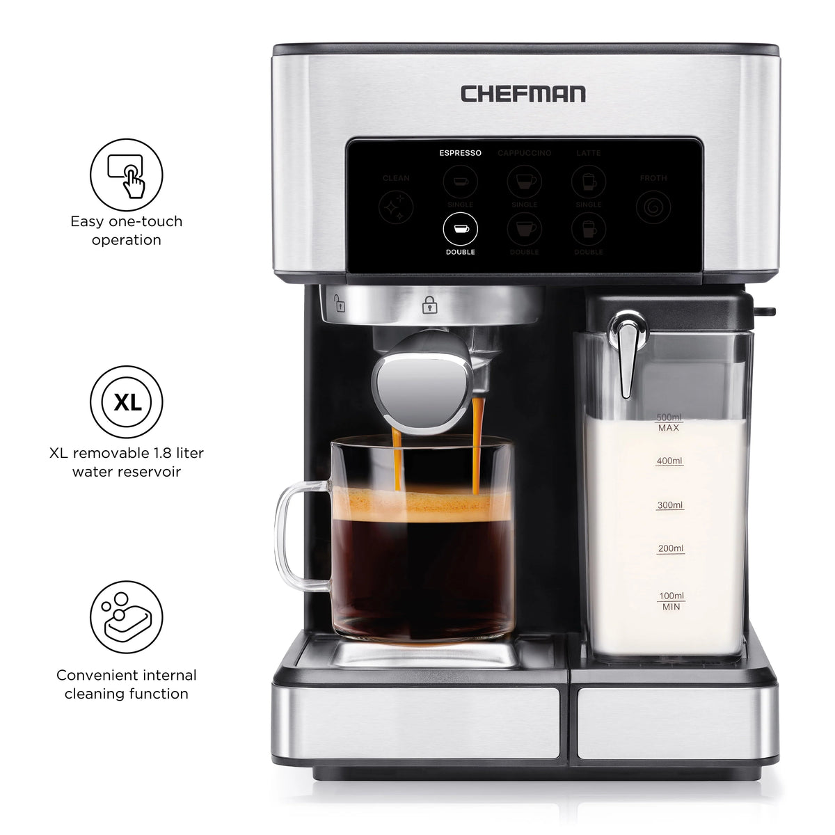 6-in-1 Espresso Machine with Milk Frother I44458