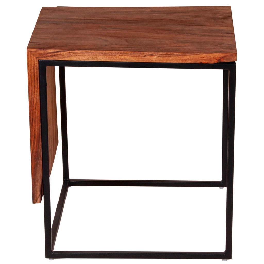 21 Inch Solid Acacia Wood Live Edge Side Table B18474