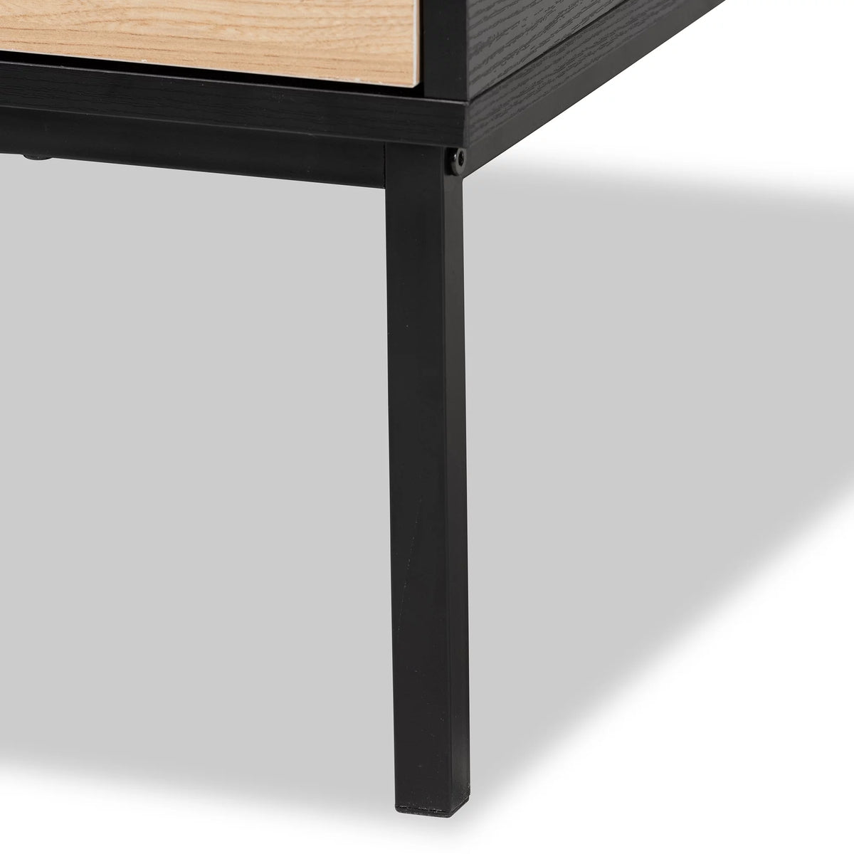 Modern Wood and Metal Square Coffee Table R7145