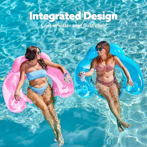 2 Pack Inflatable Pool Chairs with Cup Holders G4029