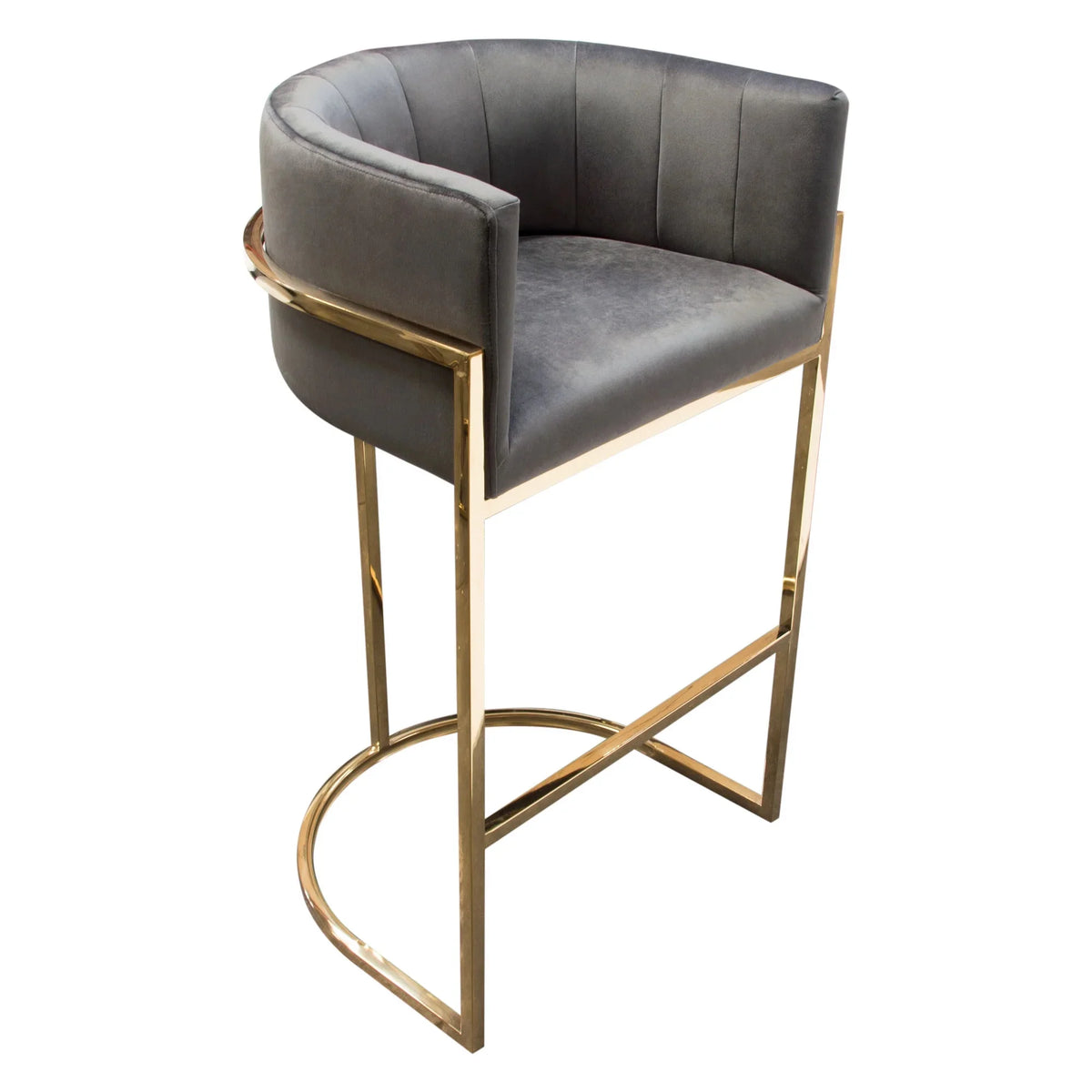 Grey Velvet Bar Height Chair O799164