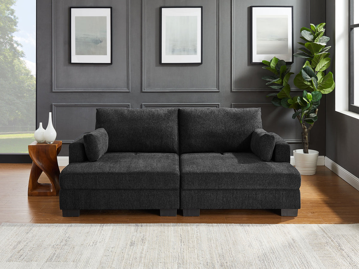 Dark Gray Loveseat Sofa Chaise Lounge R4801