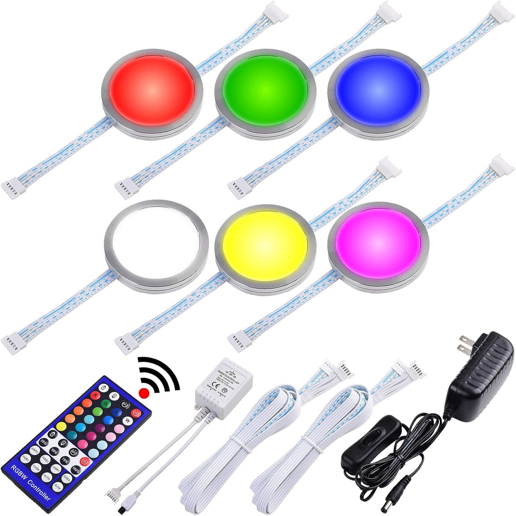 RGBW Under Cabinet LED Lighting Kit, 6 Lights Pack of 2 O2613