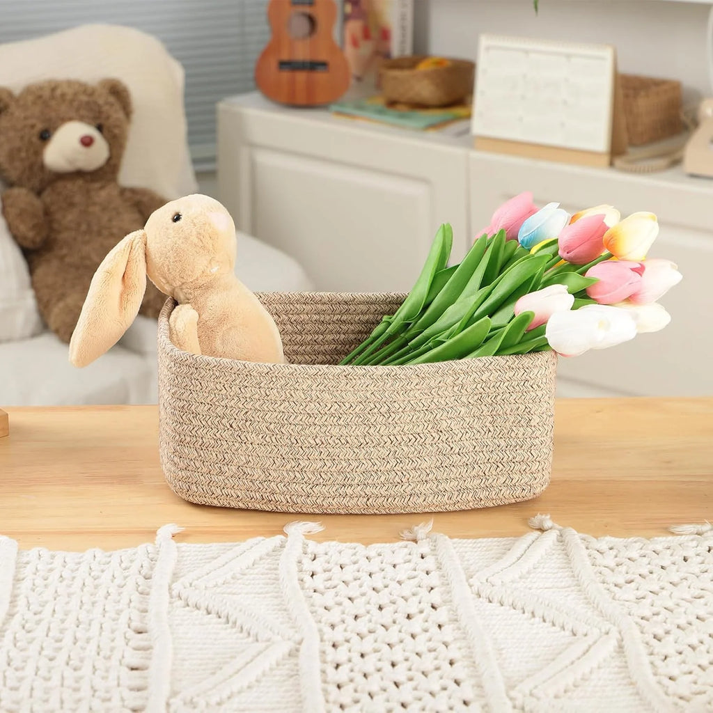 3 Packs Oxide Red Woven Rope Storage Baskets S216