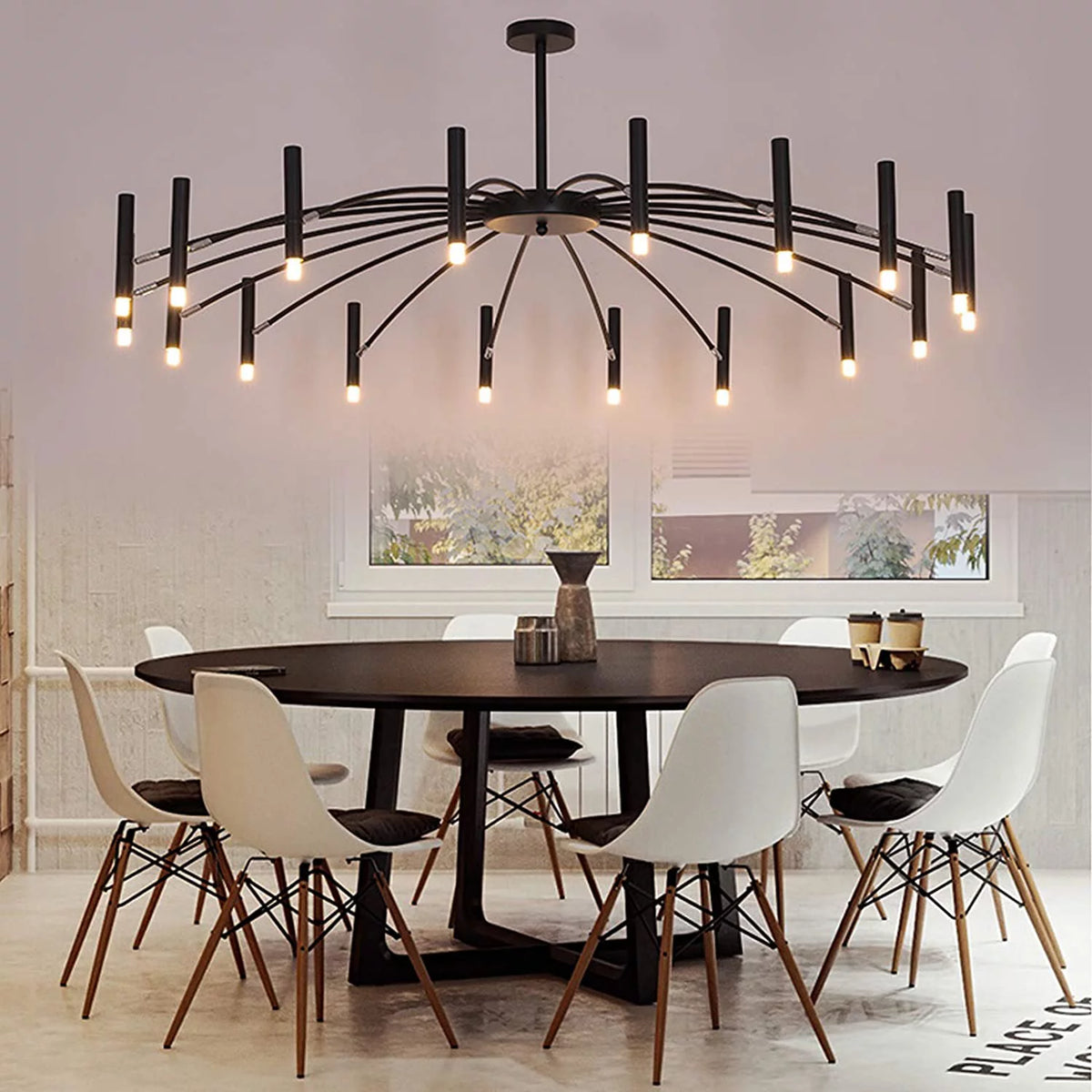 Black Metal 18 Lights Chandelier N445001