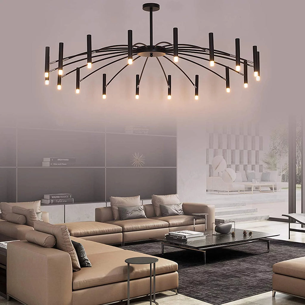 Black Metal 18 Lights Chandelier N445001