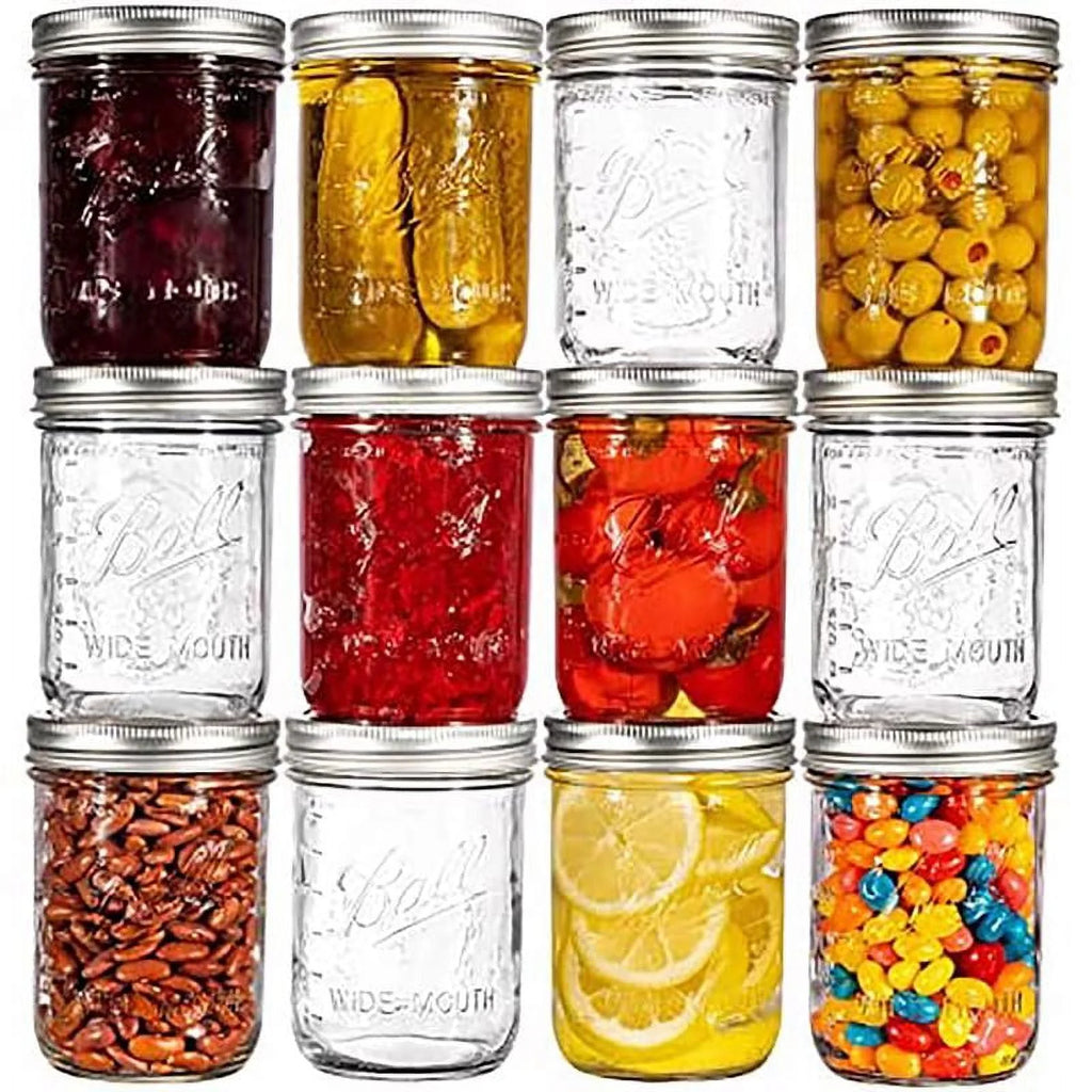 Glass Mason Jars with Lids & Bands, 16 oz, 12 Count K198737