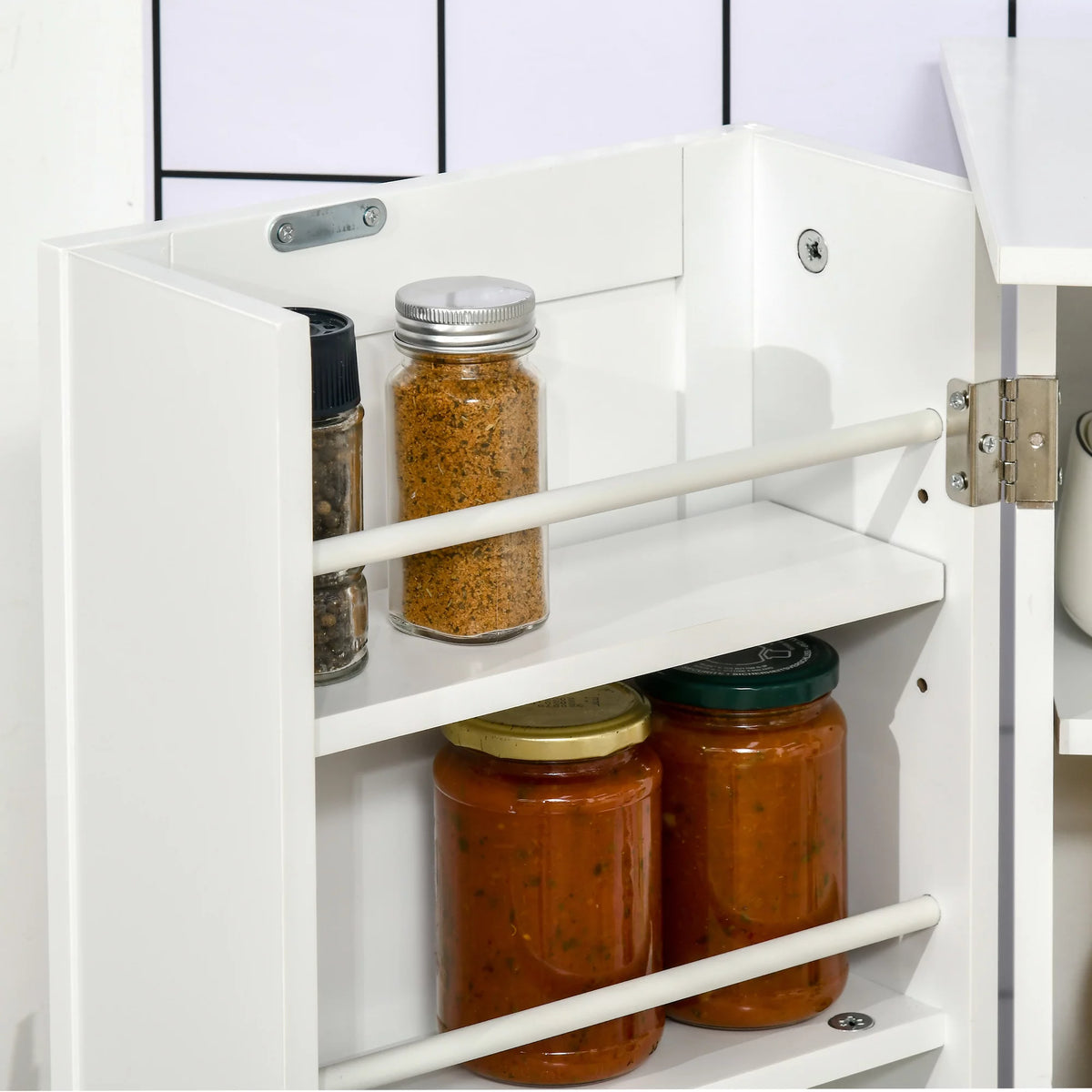 White 2 Door Storage Cabinet with Adjustable Shelves P474975
