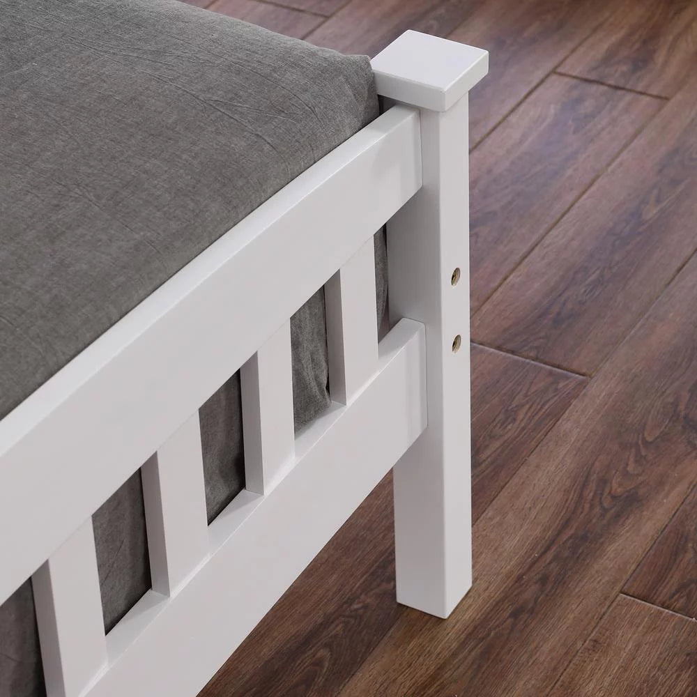 Full Solid Pine Wood Bed Frame with Wood Slats Y24057