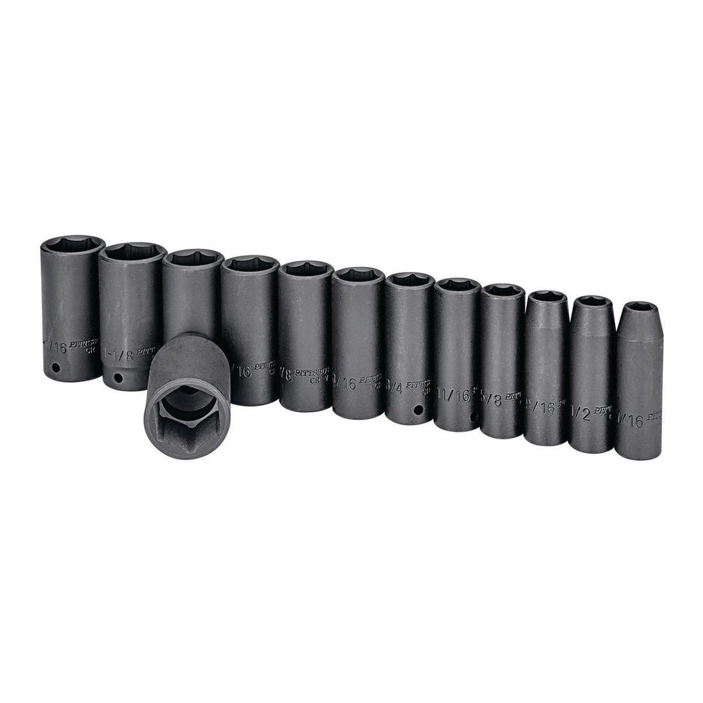 1/2 in. Drive SAE Impact Deep Socket Set, 13 Piece R364343