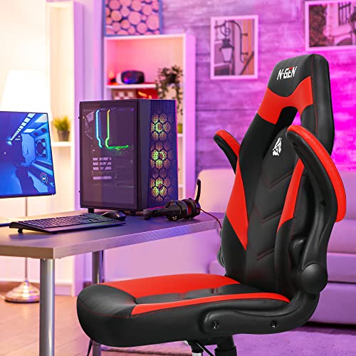 Black Ergonomic PU Leather Computer Chair with Lumbar Support J180