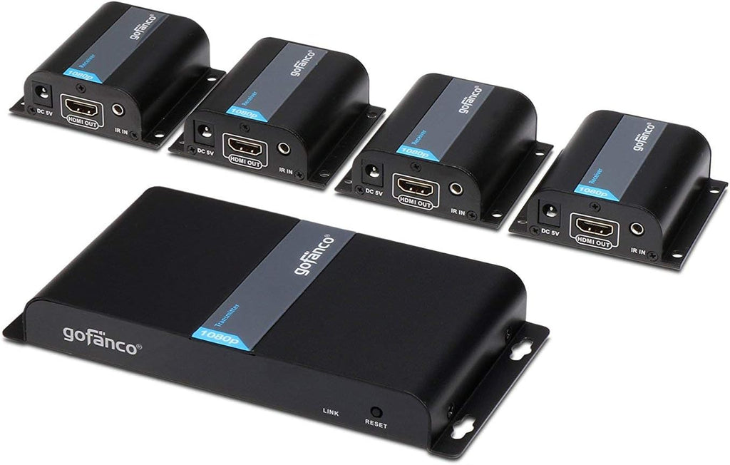 1080p 8 Port HDMI Extender Splitter Over CAT6/CAT6a/CAT7 Ethernet Cable with HDMI Loopout & IR Extension G611