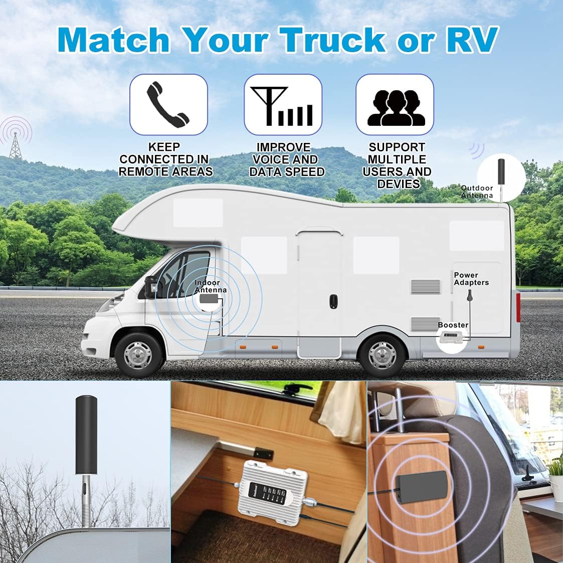 Cell Phone Signal Booster Kit for RV or Truck O474251