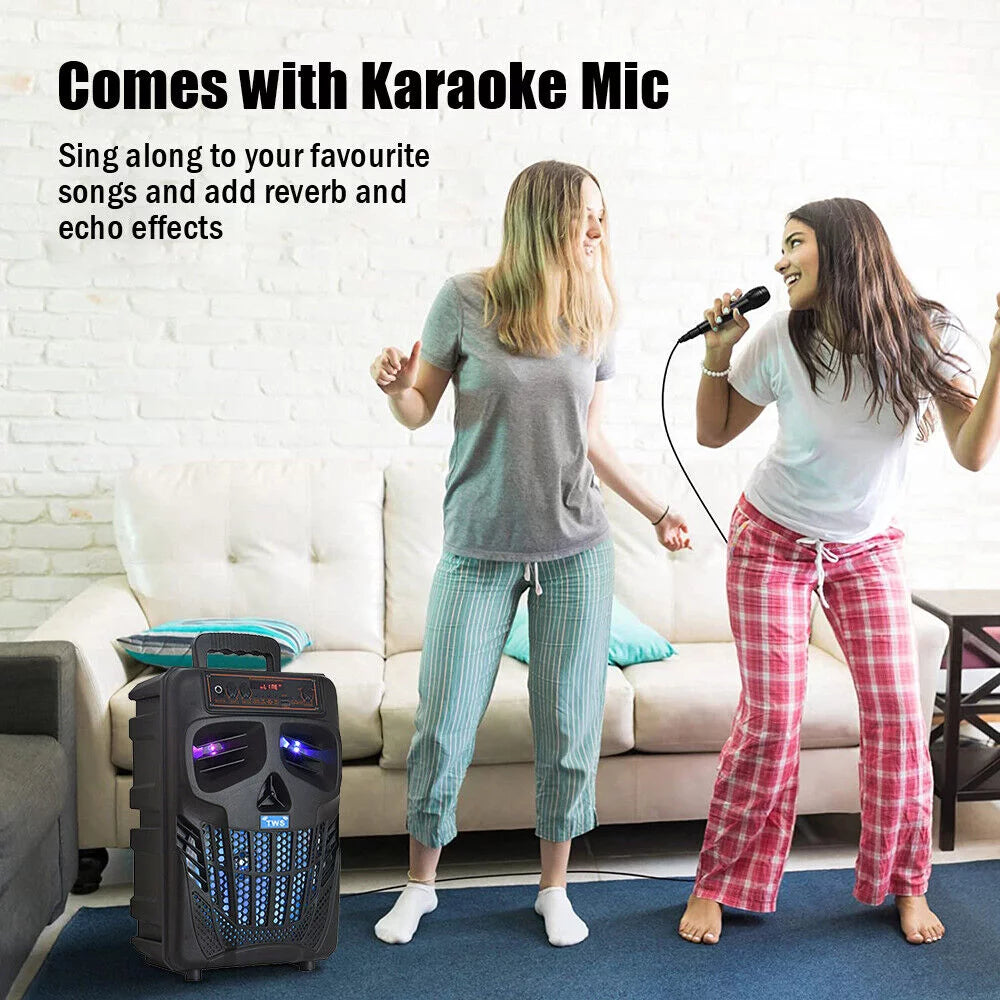 Portable Bluetooth Black Speaker with Double Subwoofer M917266