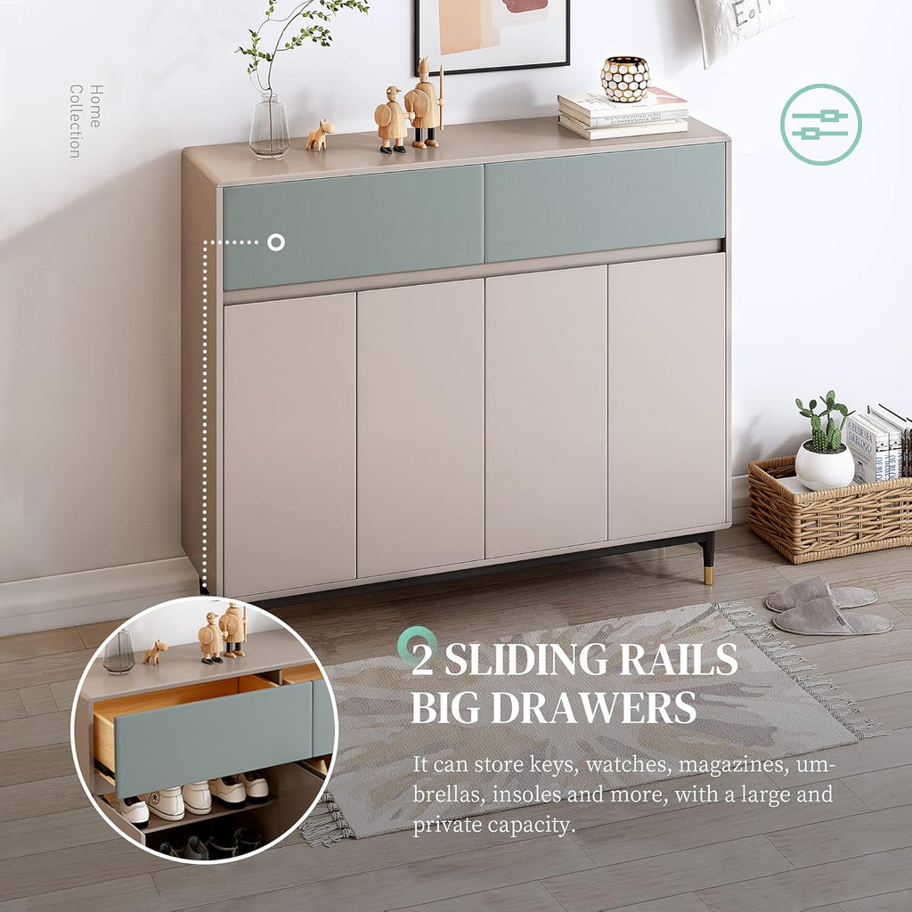 Shoe Storage Cabinet with 4 Doors and Adjustable Shelves K7631