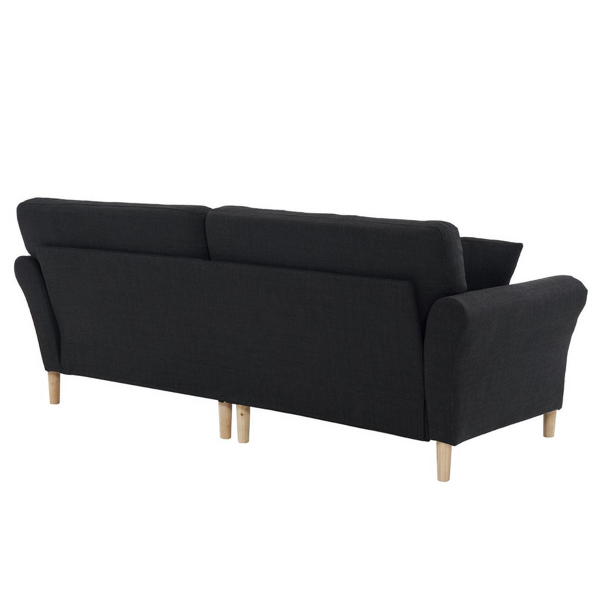 Black Upholstered 2-Seat Loveseat Sofa with 2 Pillows Q90243