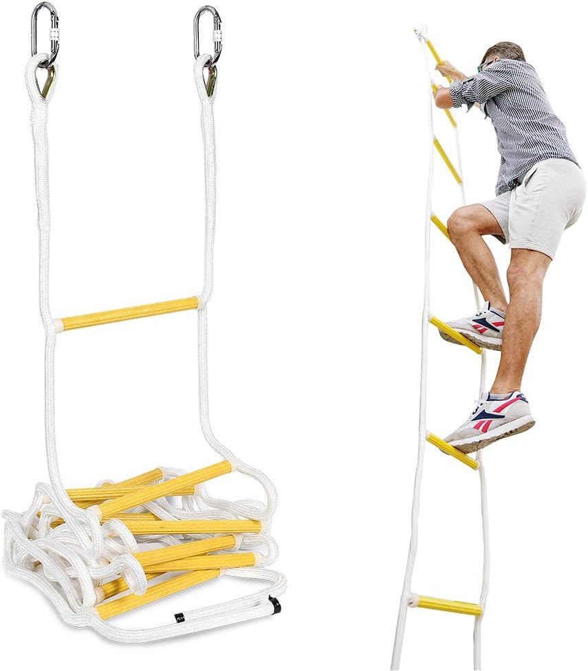 13ft Weather Resistant Fire Escape Ladder with Hooks R103109
