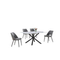 5pc Dining Set with Dark Grey Side Chairs V48210