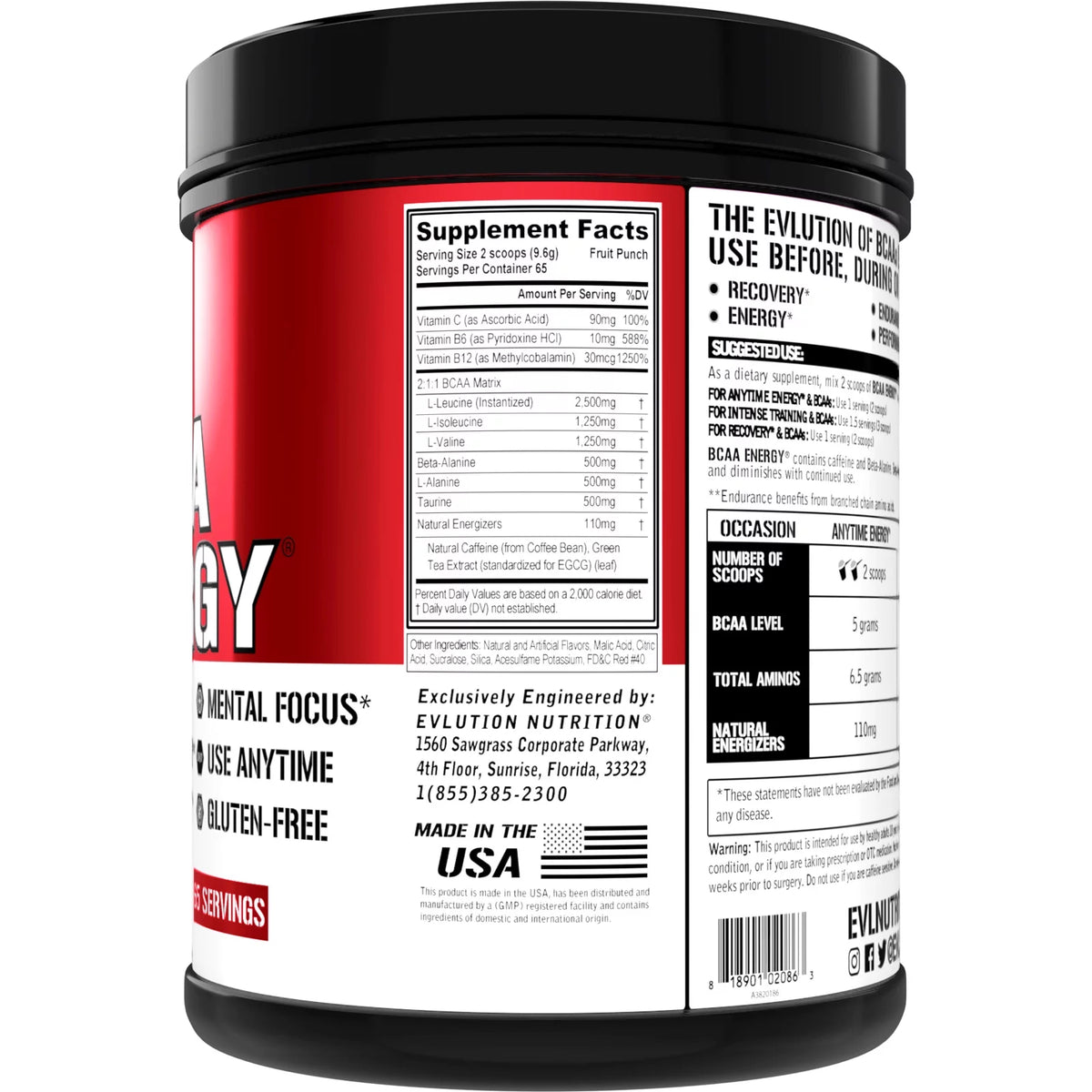 Fruit Punch BCAA Powder 65 Servings K14916