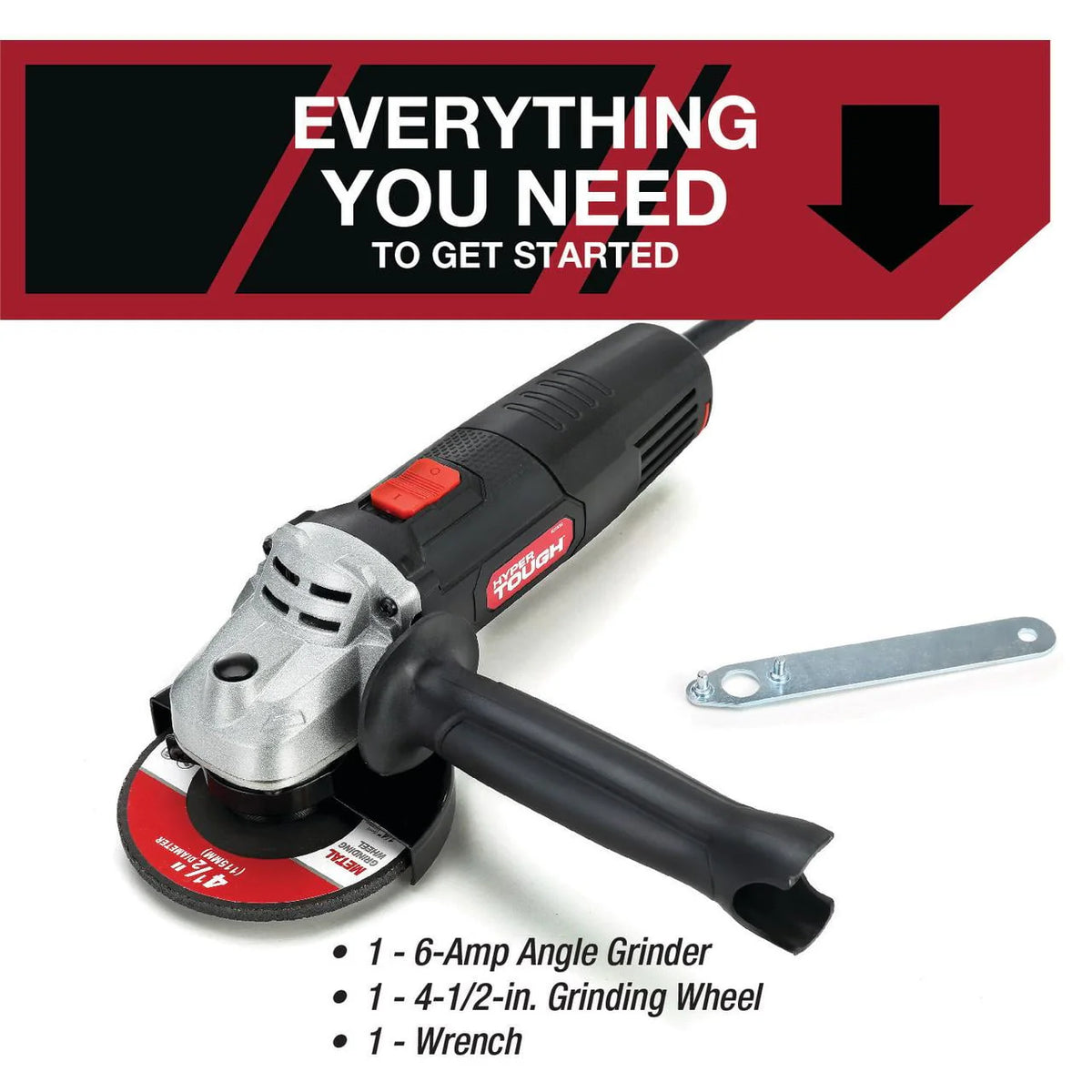 6 Amp Corded Angle Grinder with 4-1/2 inch Grinding Wheel D7999