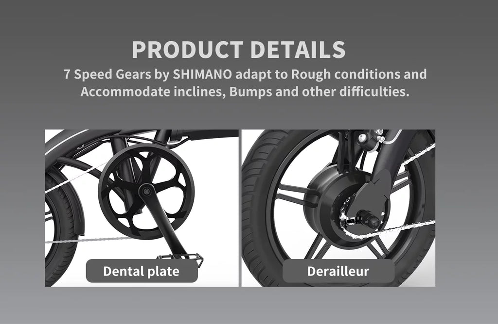 14 Electric Bike, 350W 7.5Ah/36V Lightweight Folding Electric Bicycles (White) S162519