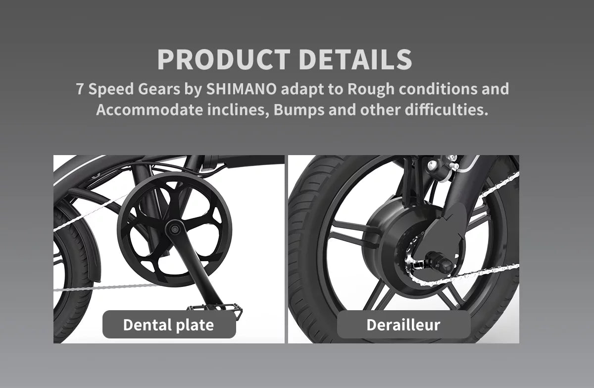 14 Electric Bike, 350W 7.5Ah/36V Lightweight Folding Electric Bicycles (White) S162519