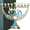 Hand Painted Enamel Menorah Candelabra with A Star of David O669895
