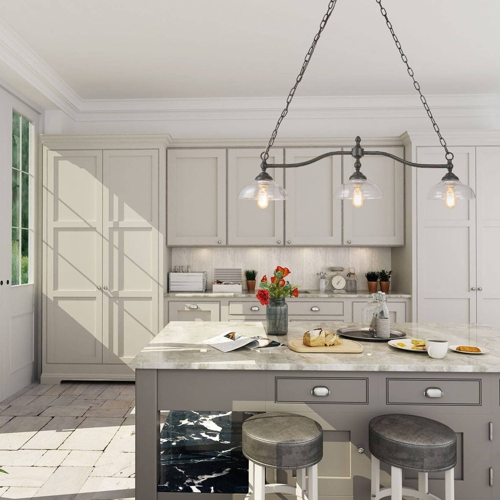 3-Light Oil-Rubbed Bronze Chandelier with Glass Shades M5662