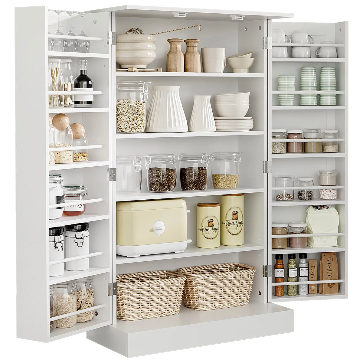 White 2 Door Storage Cabinet with Adjustable Shelves P474975