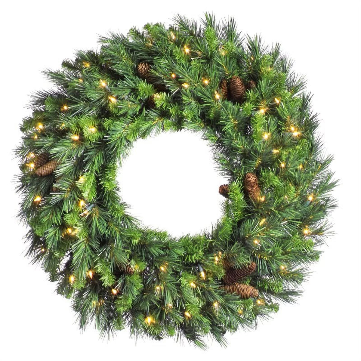 72" Pine Wreath with Warm White LED G12338