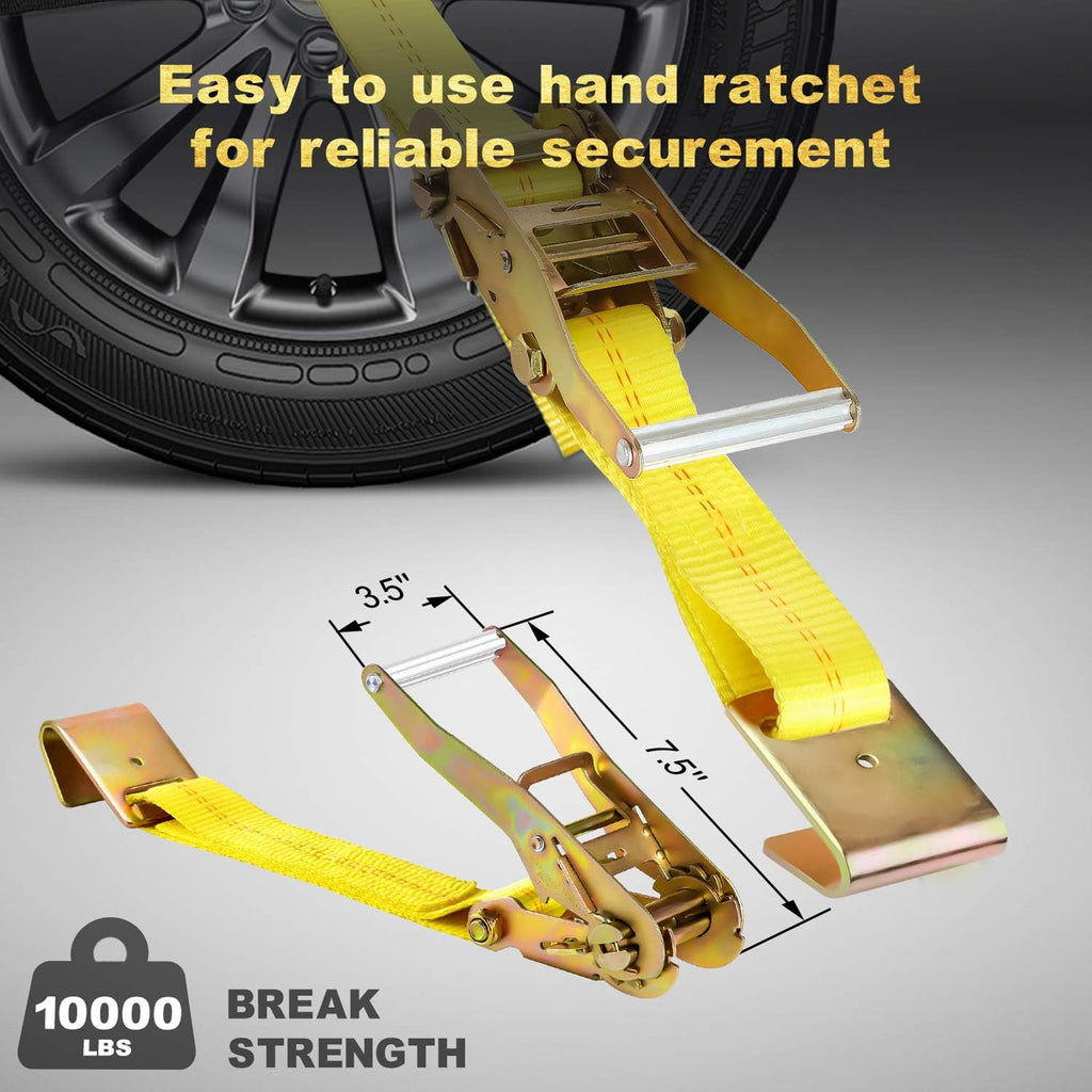 2”x 120'' Vehicle Tie Down Straps with Flat Hooks C563
