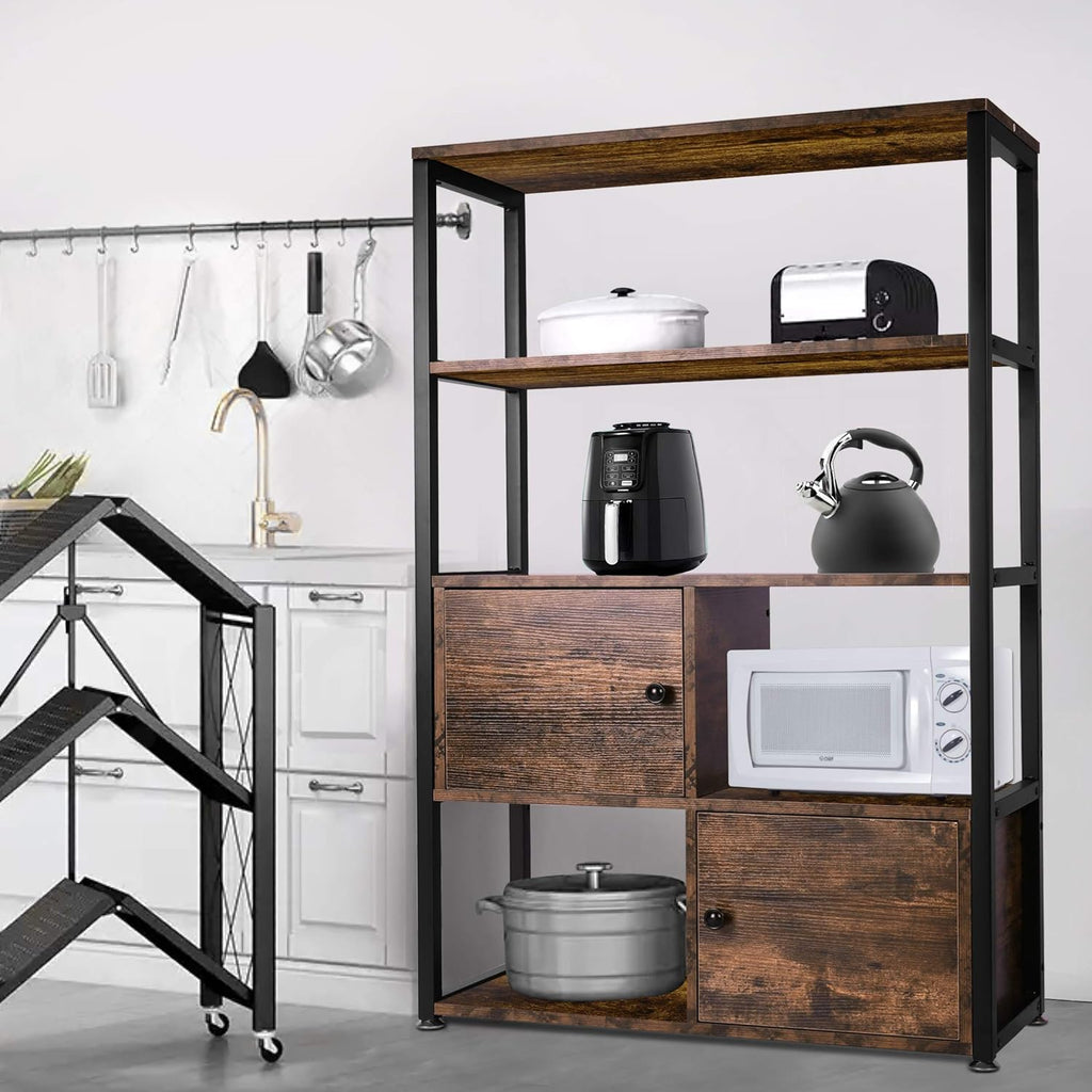 Rustic Storage Cabinet with Shelves and 2 Cabinets K697522