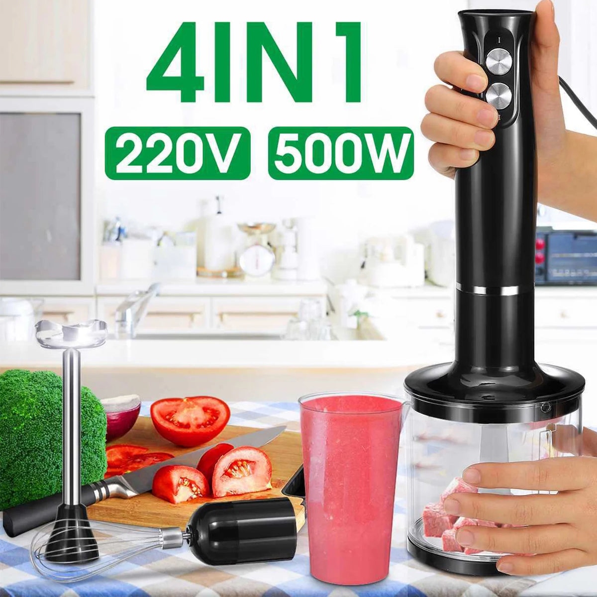 500W 4 in 1 Hand Blender Mixer Food Processor T701