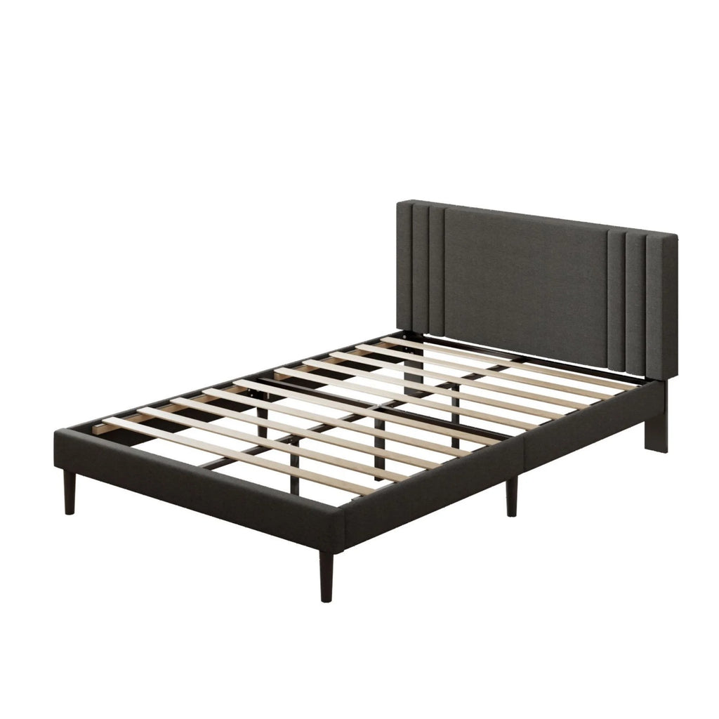 Dark Gray Wood Frame Full Platform Bed G68371