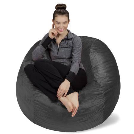 Black 4 ft Memory Foam Bean Bag Chair K823