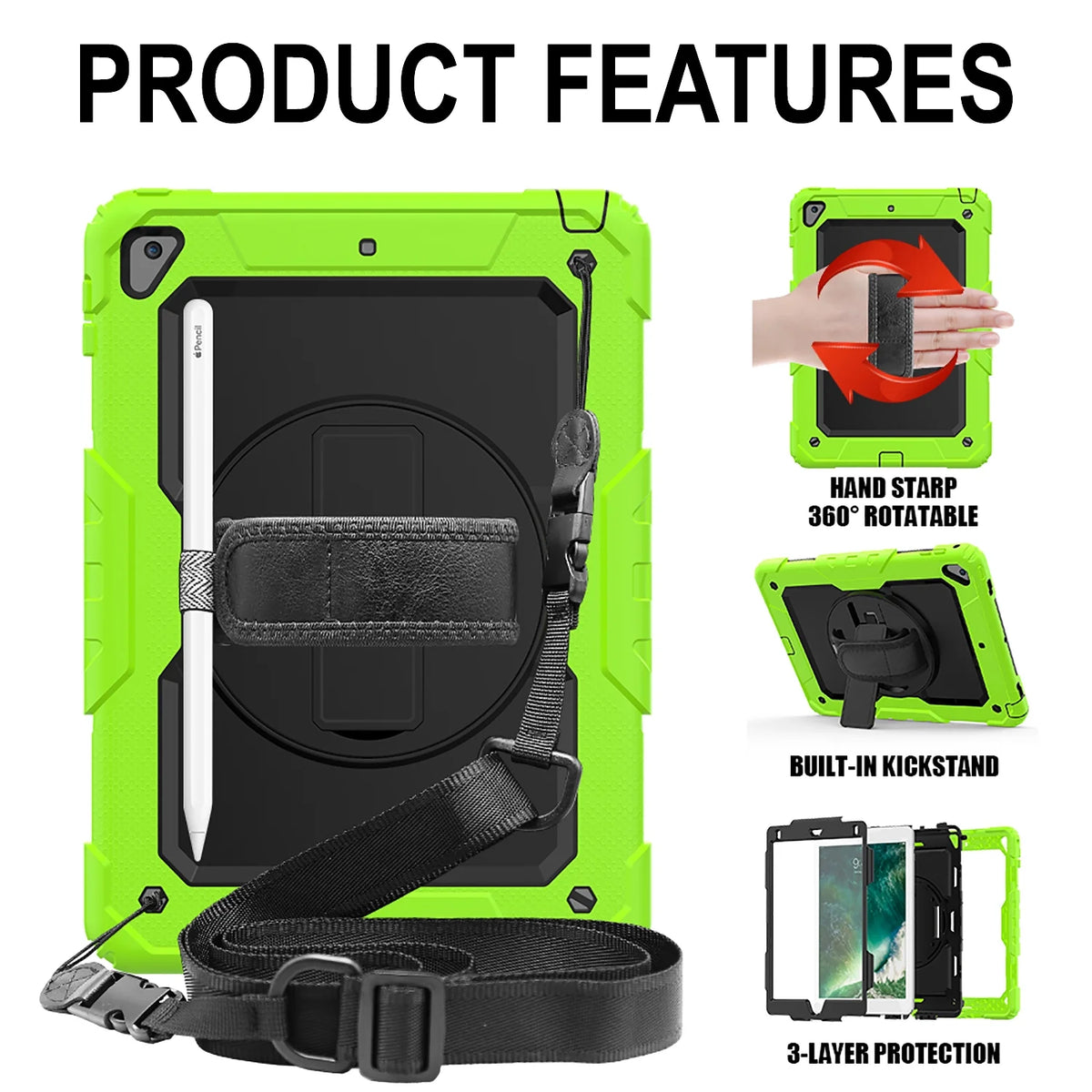 Green Shock Proof Cover with Shoulder Strap U907711
