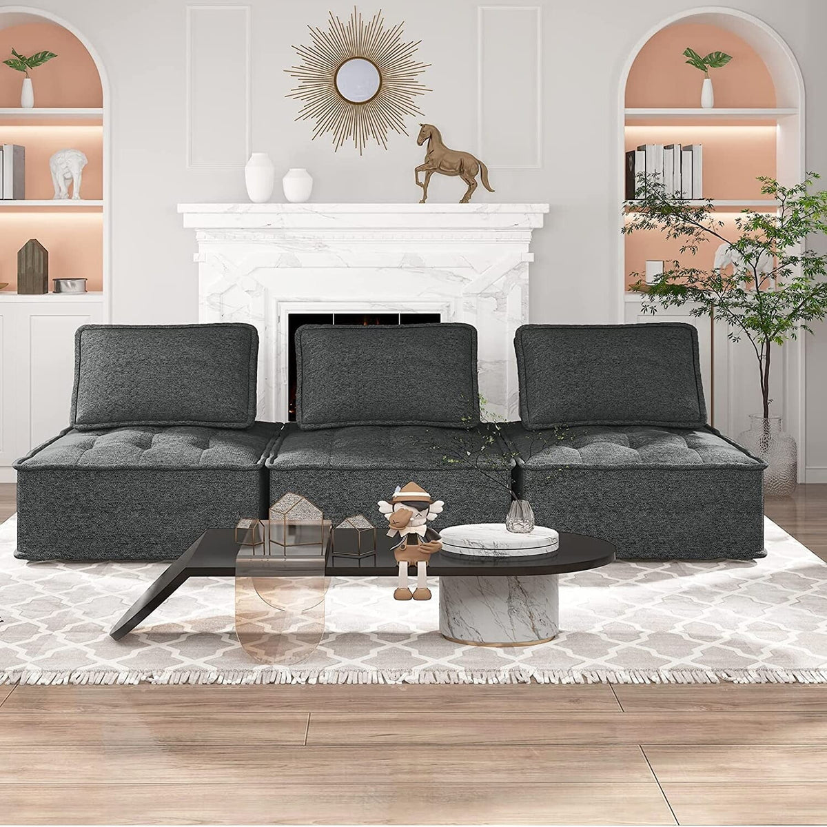 Dark Grey Modular Sectional Sofa Couch K222923
