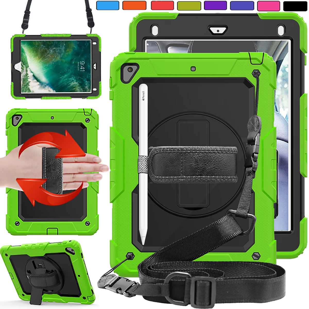 Green Shock Proof Cover with Shoulder Strap U907711