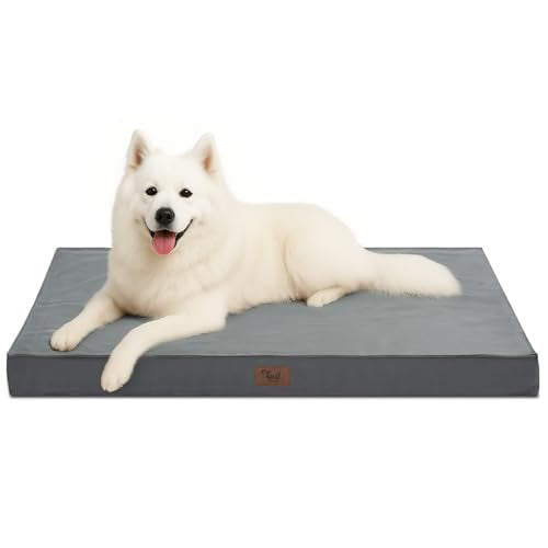 Extra Large Waterproof Egg Crate Foam Dog Bed with Removable Washable Cover R798601