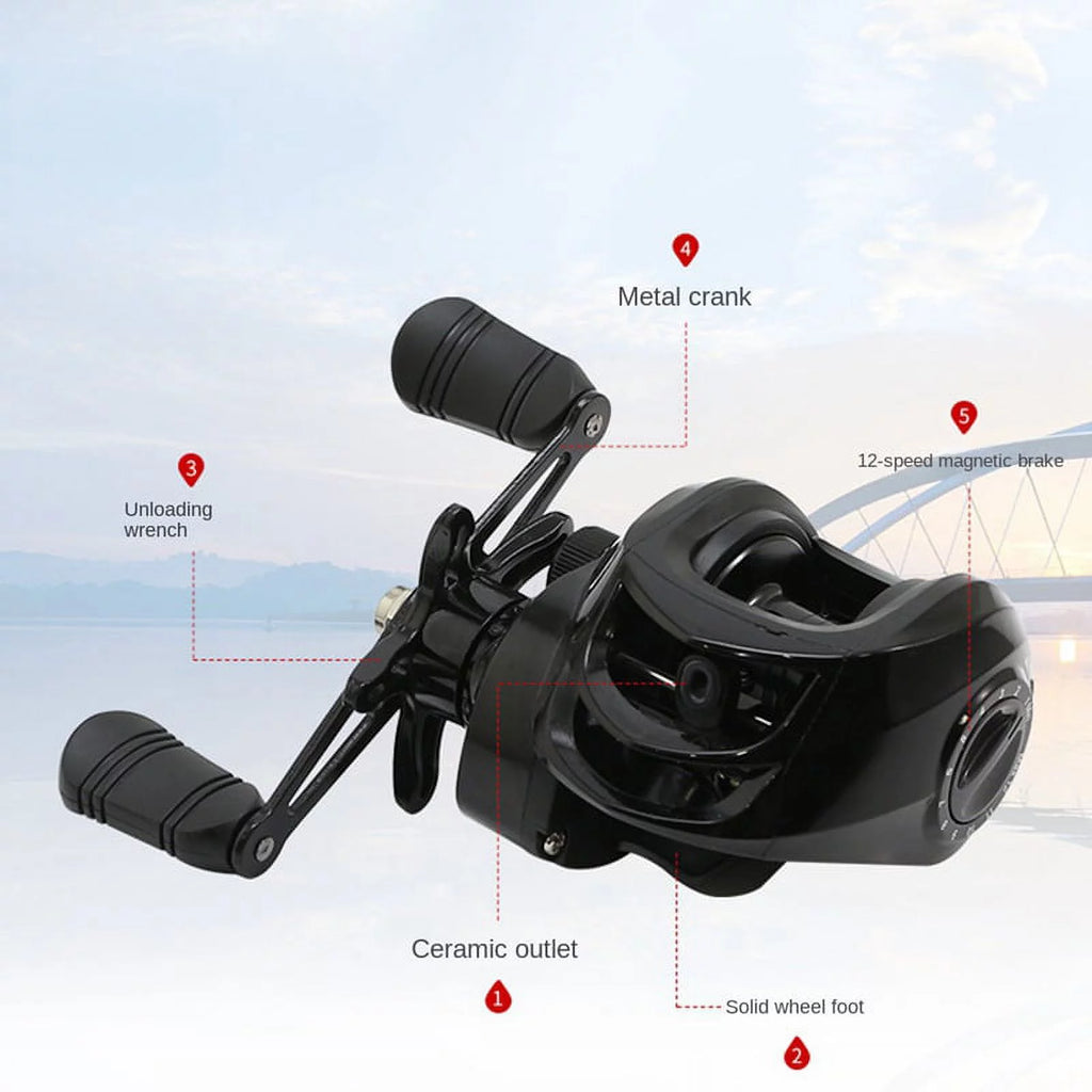 7.2:1 Left Hand Baitcasting Fishing Reel Y421
