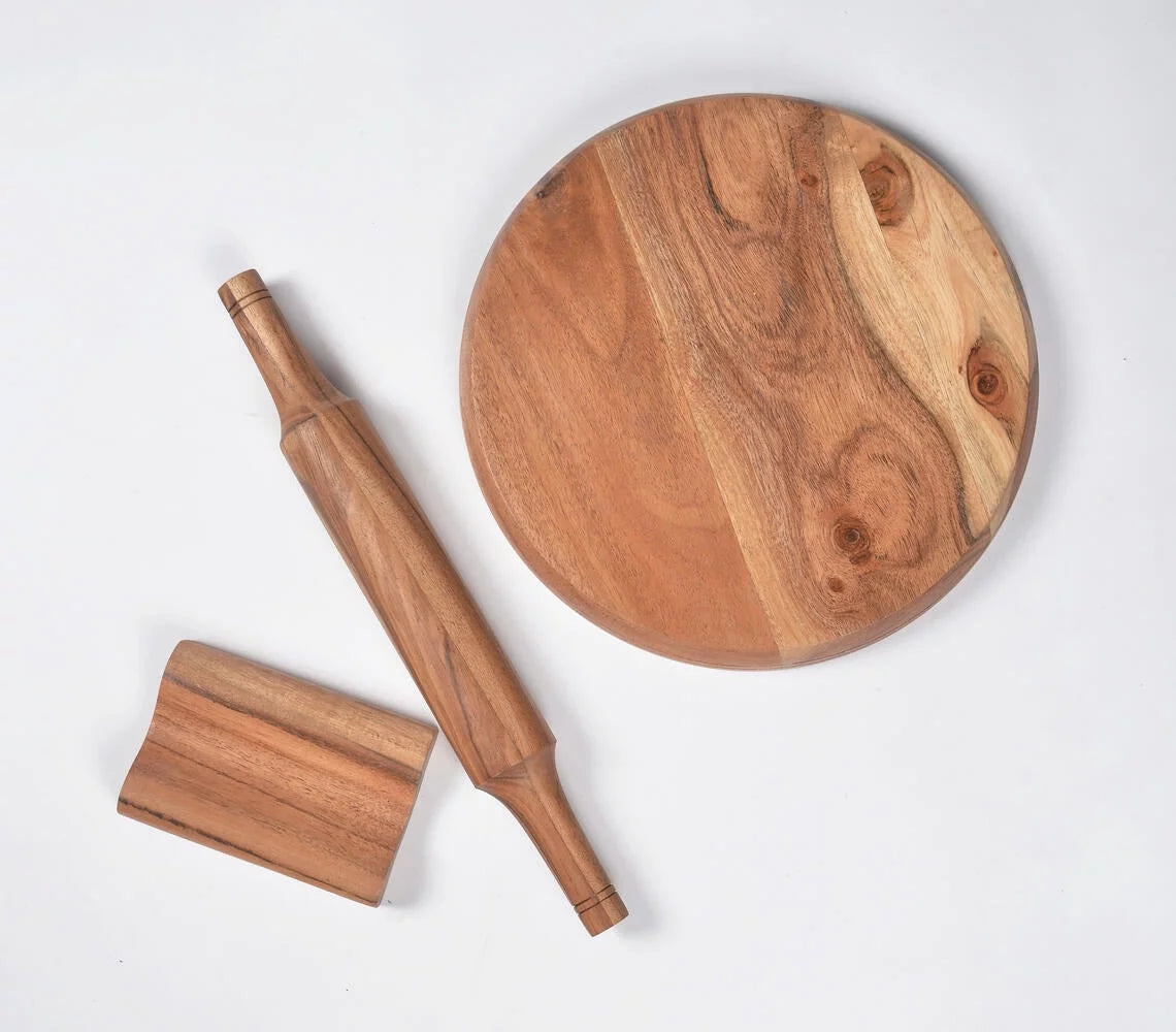 Acacia Wood Rolling Pin & Board With Stand G4444