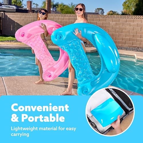 2 Pack Inflatable Pool Chairs with Cup Holders G4029