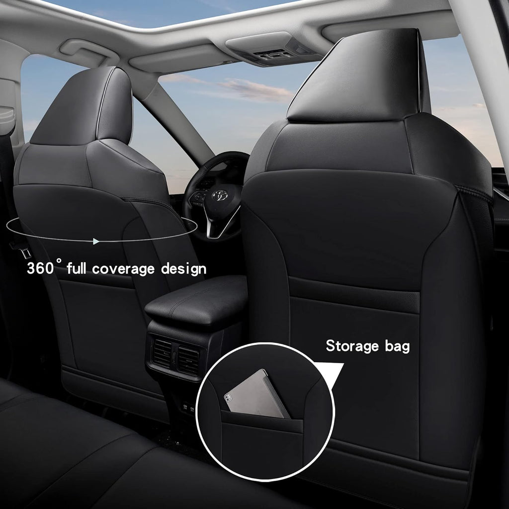 Grey Pu Leather Car Seat Covers Full Set for Toyota RAV4 W7958
